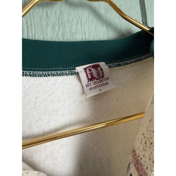 Vintage 90s Art Unlimited Southwestern Button Up Sweatshirt Jacket USA Made LG - Picture 5 of 7